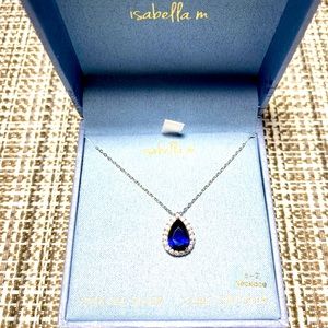 BRAND NEW Isabella M blue topaz silver toned adjustable necklace 🤩 Box included